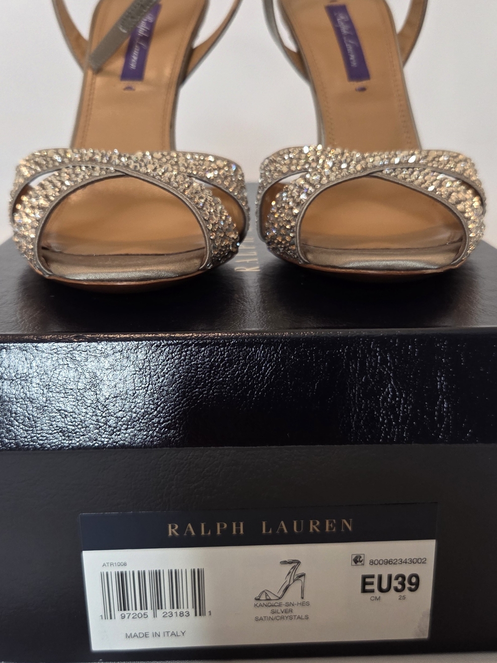 Ralph Lauren Silver Crystal Ankle-Strap Sandals - Picture 4 of 10